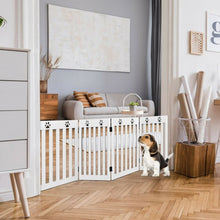 Load image into Gallery viewer, 24&quot; Folding Wooden Freestanding Pet Gate Dog Gate with 360° Hinge -White
