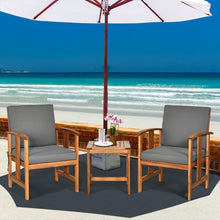 Load image into Gallery viewer, 3PC Solid Wood Outdoor Patio Sofa Furniture Set-Gray
