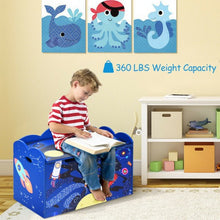 Load image into Gallery viewer, Wooden Toy Box Storage with Seating Bench for Kids-Blue
