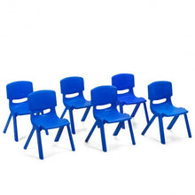 Load image into Gallery viewer, 6-pack Kids Plastic Stackable Classroom Chairs-Blue

