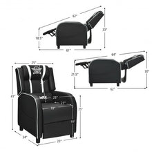 Load image into Gallery viewer, Massage Racing Gaming Single Recliner Chair-White
