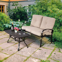 Load image into Gallery viewer, 2 pcs Patio Outdoor Cushioned Coffee Table Seat-Beige
