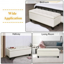 Load image into Gallery viewer, 48&quot; Rectangular Fabric Storage Ottoman Bench Button Tufted Foot Rest Stool-Beige
