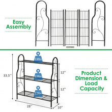 Load image into Gallery viewer, 3-Tier Scrollwork Designed Metal Plant Stand-Black

