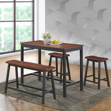 Load image into Gallery viewer, 4 pcs Solid Wood Counter Height Dining Table Set-Coffee
