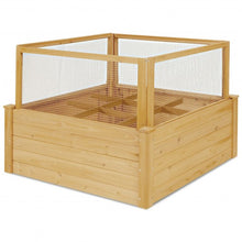 Load image into Gallery viewer, Wooden Raised Garden Box with 9 Grids and Critter Guard Fence
