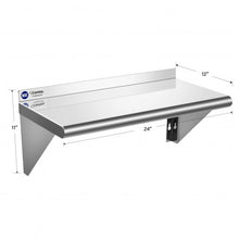 Load image into Gallery viewer, 12&quot; ×24&quot; Stainless Steel NSF Commercial Wall Mount Shelf - Kitchen &amp; Restaurant
