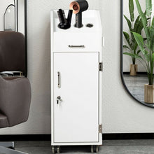 Load image into Gallery viewer, Black Salon Trolley Cart with 4 Storage Trays-White
