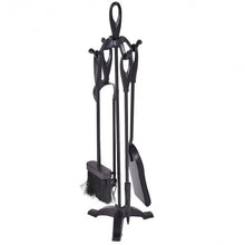 Load image into Gallery viewer, 5 pcs Stylish Black Iron Fireplace Tools Set
