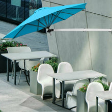 Load image into Gallery viewer, 8ft Wall-Mounted Telescopic Folding Tilt Aluminum Sun Shade Umbrella-Blue
