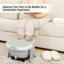 Load image into Gallery viewer, Foldable Foot Spa Bath Motorized Massager with Bubble Red Light Timer Heat-Gray
