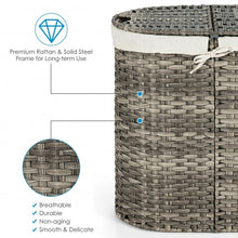 Load image into Gallery viewer, Handwoven Laundry Hamper Basket with 2 Removable Liner Bags-Gray
