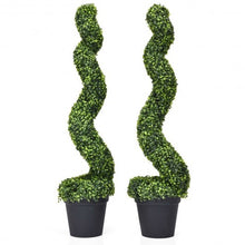 Load image into Gallery viewer, 2 pcs 4 ft Artificial Boxwood Decoration Spiral Tree
