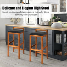 Load image into Gallery viewer, Set of 2 Acacia Solid Wood Counter Height Bar Stool
