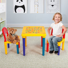 Load image into Gallery viewer, Letter Kids Table &amp; Chairs Play Set Toddler Child Toy
