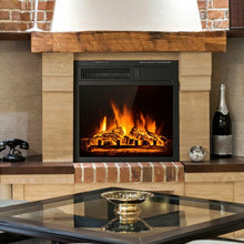 Load image into Gallery viewer, 18&quot; Electric Fireplace Insert Freestanding and Recessed Heater Log Flame Remote
