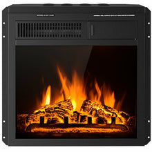 Load image into Gallery viewer, 18&quot; Electric Fireplace Insert Freestanding and Recessed Heater Log Flame Remote
