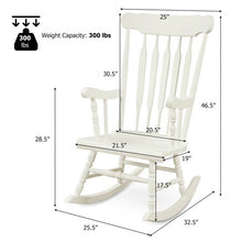 Load image into Gallery viewer, Solid Wood Porch Glossy Finish Rocking Chair-White
