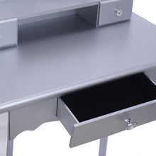 Load image into Gallery viewer, White Vanity Makeup Dressing Table with Rotatable Mirror + 3 Drawers
