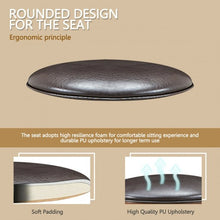 Load image into Gallery viewer, Set of 2 24" Swivel Leather Padded Bar Dining Stool
