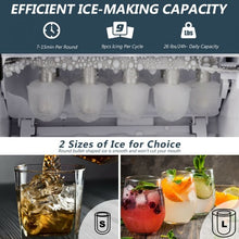 Load image into Gallery viewer, Stainless Steel 26 lbs/24 H Self-Clean Countertop Ice Maker Machine
