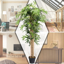 Load image into Gallery viewer, 5-Feet Artificial Bamboo Silk Tree Indoor-Outdoor Decorative Planter
