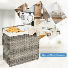 Load image into Gallery viewer, Hand-woven Foldable Rattan Laundry Basket-Gray
