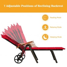 Load image into Gallery viewer, Outdoor Chaise Lounge Chair Rattan Lounger Recliner Chair-Red
