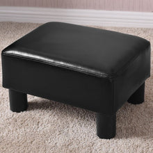 Load image into Gallery viewer, Small PU Leather Rectangular Seat Ottoman Footstool-Black
