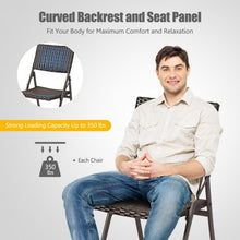 Load image into Gallery viewer, Set of 2 Patio Rattan Folding Portable Dining Chairs

