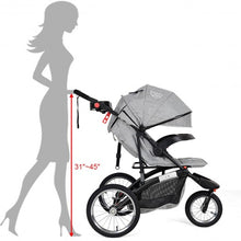 Load image into Gallery viewer, Handlebar Adjustable Portable Folding Stroller Baby Jogger-Gray
