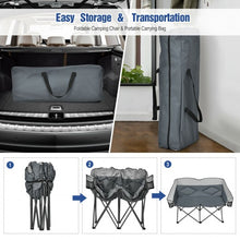 Load image into Gallery viewer, Folding Camping Chair with Bags and Padded Backrest-Gray
