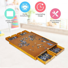 Load image into Gallery viewer, 1500 Pcs Wooden Jigsaw Puzzle Table with 4 Drawers-Wood
