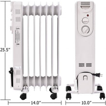 Load image into Gallery viewer, 1500 W Electric Oil Filled Radiator Space Heater
