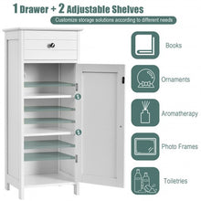 Load image into Gallery viewer, Wooden Storage Free-Standing Floor Cabinet with Drawer and Shelf-White
