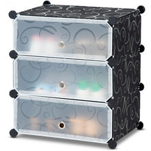 Load image into Gallery viewer, DIY 3 Cube 6 Pair Space Saving Portable Shoe Storage Cabinet
