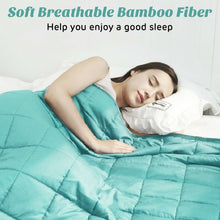 Load image into Gallery viewer, 25 lbs 60&quot; x 80&quot; Heavy Weighted Blanket Natural Bamboo Fabric Soft Breathable
