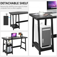 Load image into Gallery viewer, Trestle Computer Desk Home Office Workstation with Removable Shelves-Black
