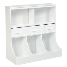 Load image into Gallery viewer, Freestanding Combo Cubby Bin Storage Organizer Unit W/3 Baskets-White
