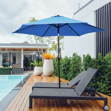 Load image into Gallery viewer, 10 ft Outdoor Market Patio Table Umbrella Push Button Tilt Crank Lift-Blue
