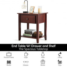 Load image into Gallery viewer, Nightstand Beside Sofa Table End Table with Drawer &amp; Shelf
