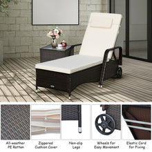 Load image into Gallery viewer, Outdoor Recliner Cushioned Chaise Lounge w/ Adjustable Backrest
