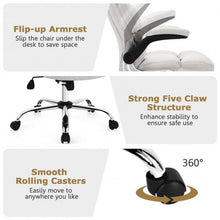 Load image into Gallery viewer, Adjustable Swivel Office Chair with High Back and Flip-up Arm for Home and Office-Beige
