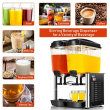 Load image into Gallery viewer, 9.5 Gallon 2 Tanks Stainless Steel Cold Beverage Juice Dispenser
