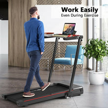 Load image into Gallery viewer, 2.25HP 3-in-1 Folding Treadmill with Table Speaker Remote Control-Black
