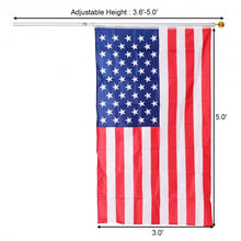 Load image into Gallery viewer, 5/6 Ft Telescoping Flagpole Spinning Wall Mount USA Flag Kit-5&#39;
