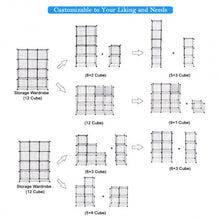 Load image into Gallery viewer, DIY 8 Cube Grid Wire Cube Shelves
