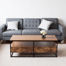 Load image into Gallery viewer, 47&quot; 2-Tier Cocktail 2 Drawer Coffee Table Metal Desk
