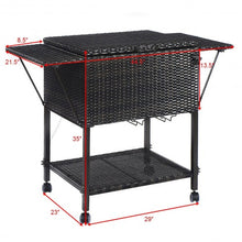 Load image into Gallery viewer, Outdoor Portable Rattan Cooler Cart Trolley
