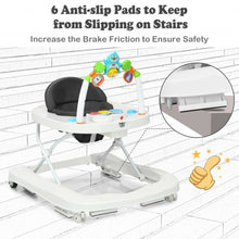 Load image into Gallery viewer, 2-in-1 Foldable Baby Walker with Adjustable Heights-Black
